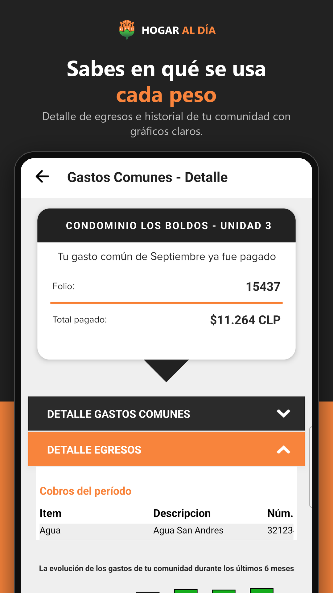 App: detalle de gastos comunes